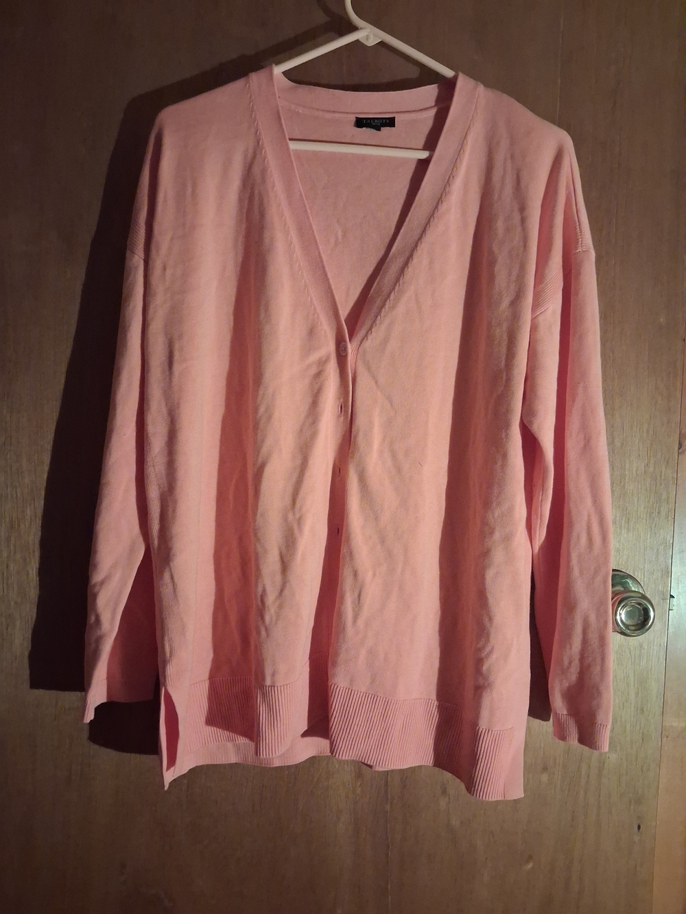 Talbots Light Pink V-Neck Cardigan Sweater